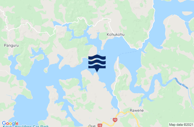 Carte des horaires des marées pour Kohukohu, New Zealand