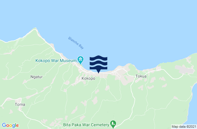 Carte des horaires des marées pour Kokopo, Papua New Guinea