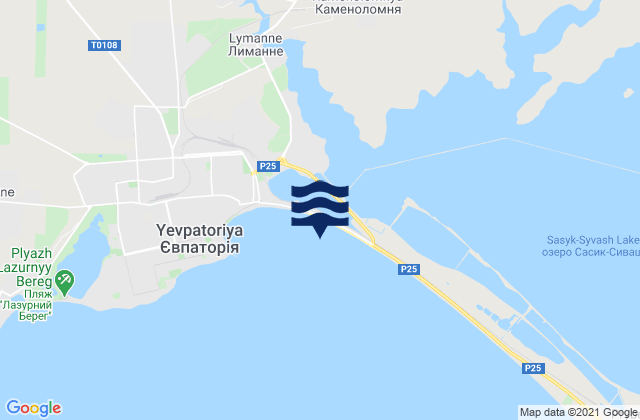 Carte des horaires des marées pour Kol’tsovo, Ukraine