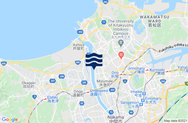 Carte des horaires des marées pour Komoda, Japan