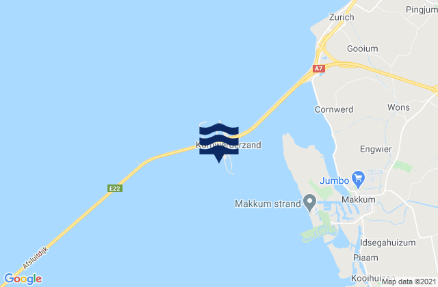 Carte des horaires des marées pour Kornwerderzand, Netherlands