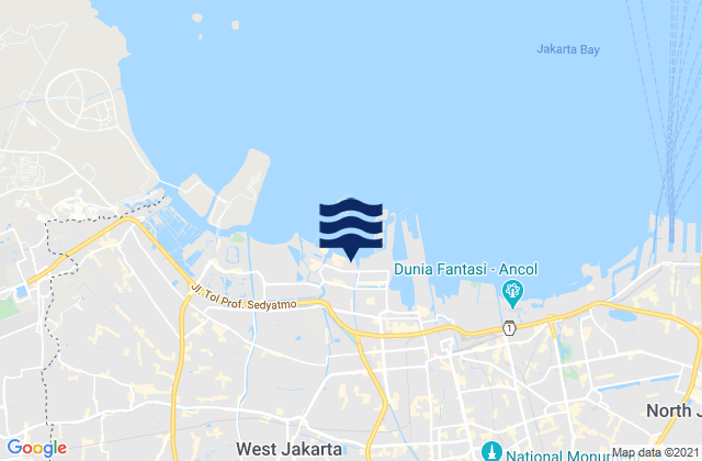 Carte des horaires des marées pour Kota Administrasi Jakarta Barat, Indonesia