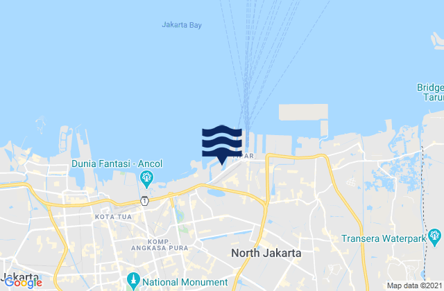 Carte des horaires des marées pour Kota Administrasi Jakarta Utara, Indonesia