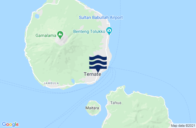 Carte des horaires des marées pour Kota Ternate, Indonesia