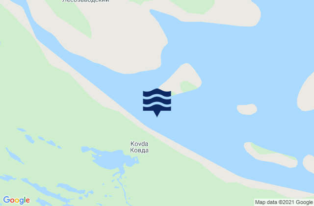 Carte des horaires des marées pour Kovda River entrance, Russia