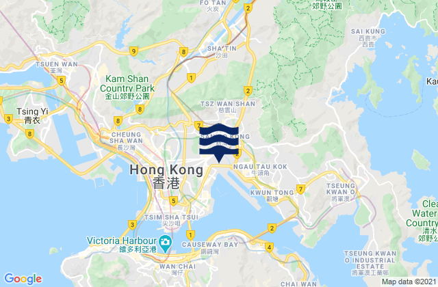 Carte des horaires des marées pour Kowloon City, Hong Kong