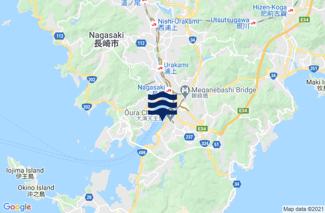 Carte des horaires des marées pour Kozonemachi, Japan