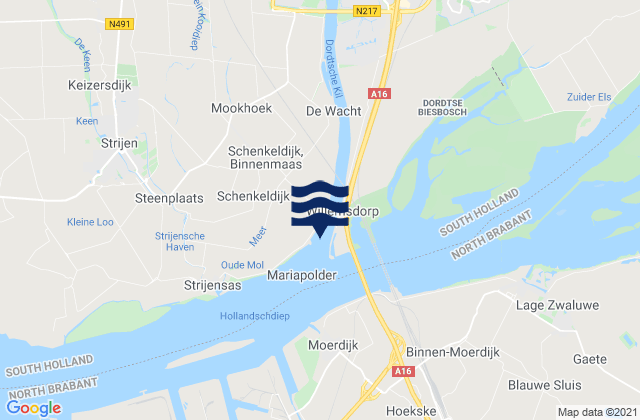 Carte des horaires des marées pour Krimpen aan de IJssel, Netherlands