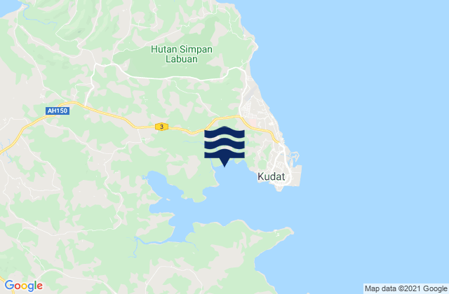 Carte des horaires des marées pour Kudat, Malaysia