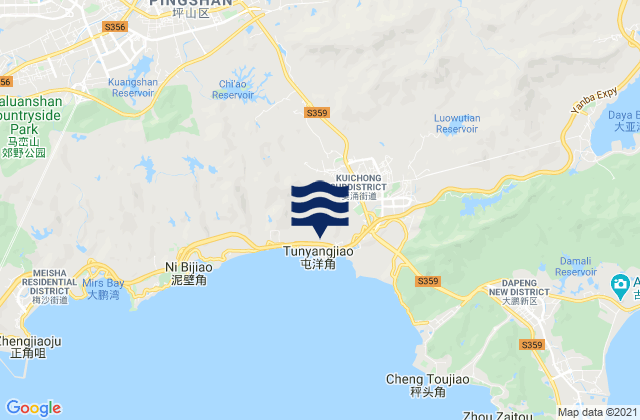 Carte des horaires des marées pour Kuiyong, China