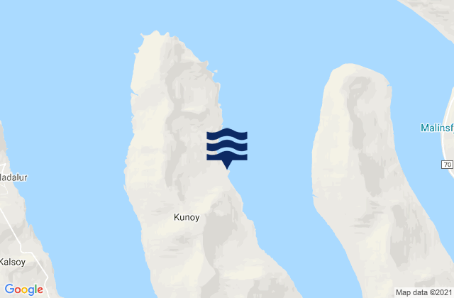 Carte des horaires des marées pour Kunoy, Faroe Islands