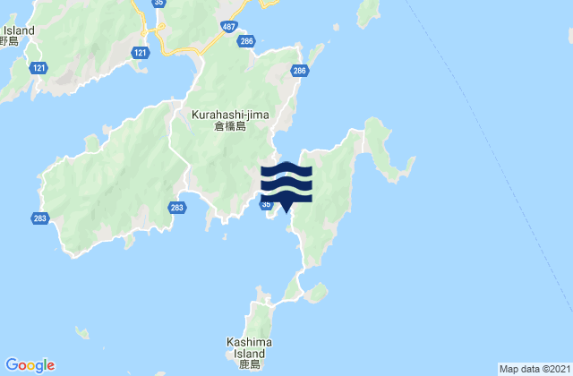 Carte des horaires des marées pour Kurahashi, Japan