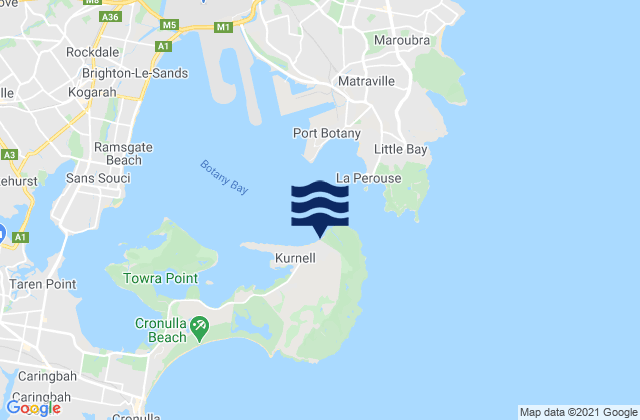Carte des horaires des marées pour Kurnell Beach, Australia