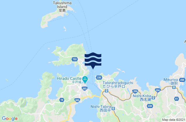 Carte des horaires des marées pour Kuroko Sima, Japan