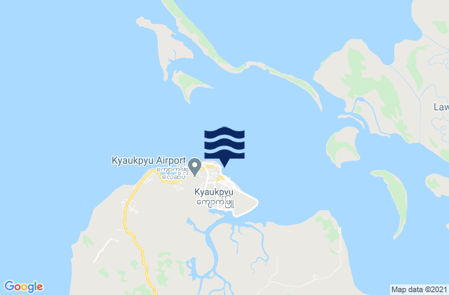 Carte des horaires des marées pour Kyaukpyu Ramree Island, Myanmar