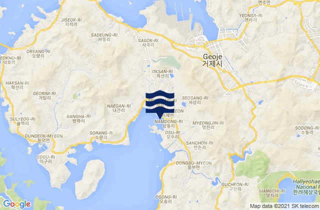 Carte des horaires des marées pour Kyosai, South Korea