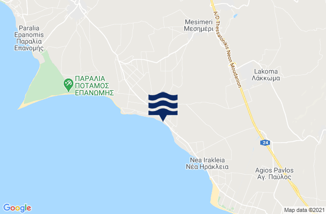Carte des horaires des marées pour Káto Scholári, Greece