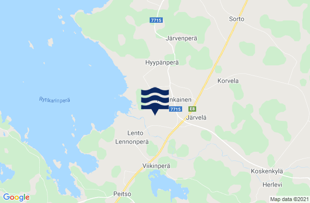 Carte des horaires des marées pour Kälviä, Finland