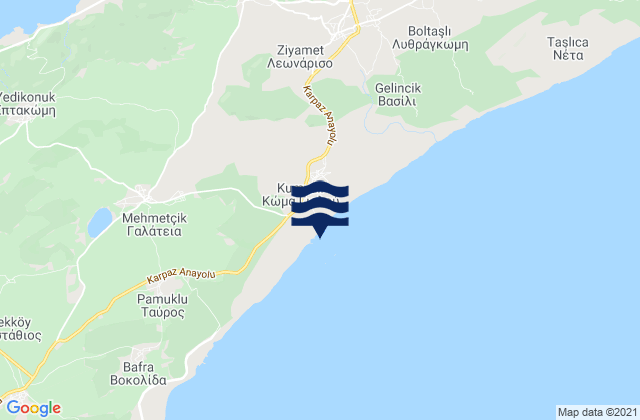 Carte des horaires des marées pour Kóma tou Gialoú, Cyprus