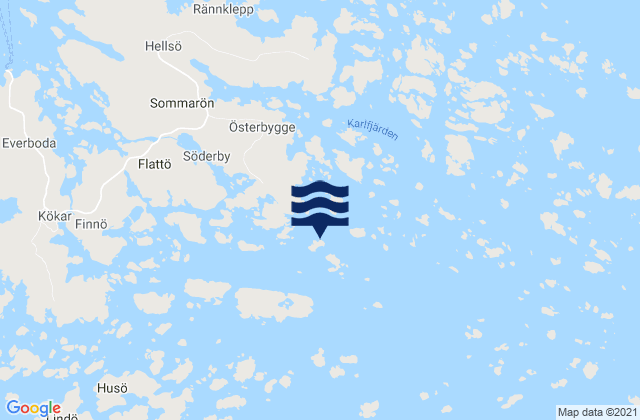 Carte des horaires des marées pour Kökar, Aland Islands