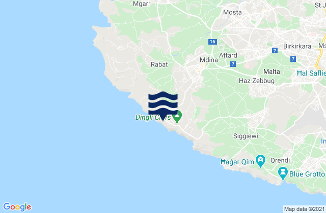 Carte des horaires des marées pour L-Imtarfa, Malta