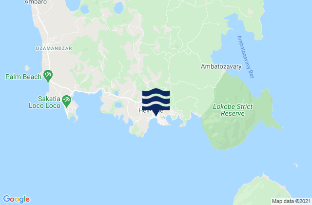 Carte des horaires des marées pour La Batterie, Madagascar