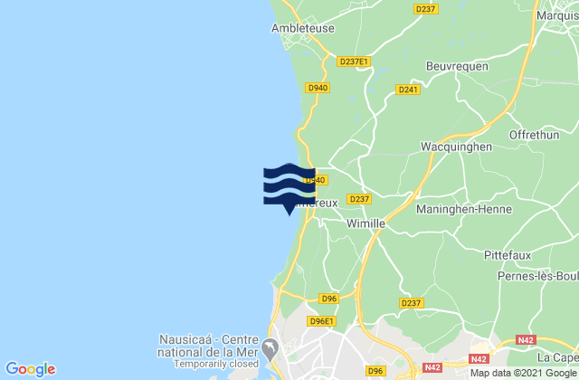 Carte des horaires des marées pour La Capelle-lès-Boulogne, France