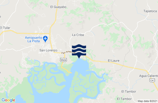 Carte des horaires des marées pour La Criba, Honduras