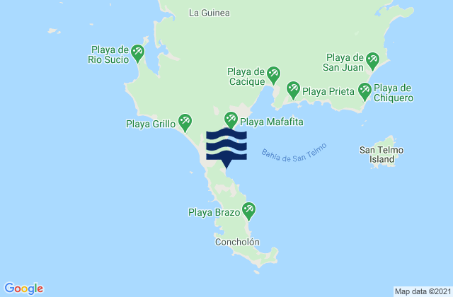 Carte des horaires des marées pour La Esmeralda, Panama