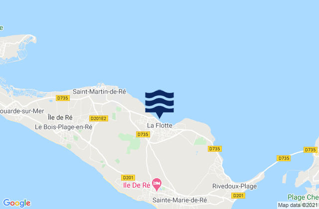 Carte des horaires des marées pour La Flotte, France