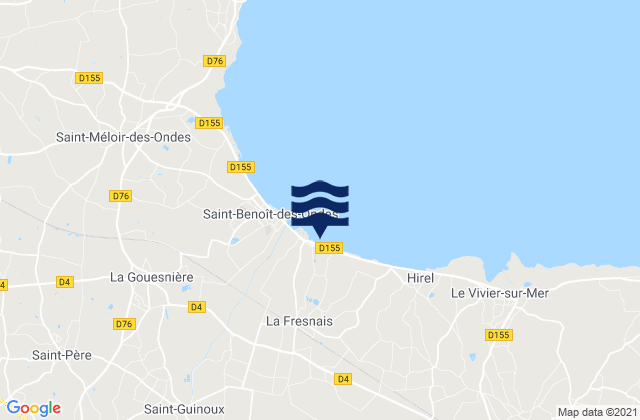 Carte des horaires des marées pour La Fresnais, France