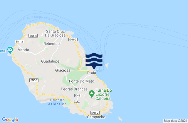 Carte des horaires des marées pour La Graciosa Port, Portugal