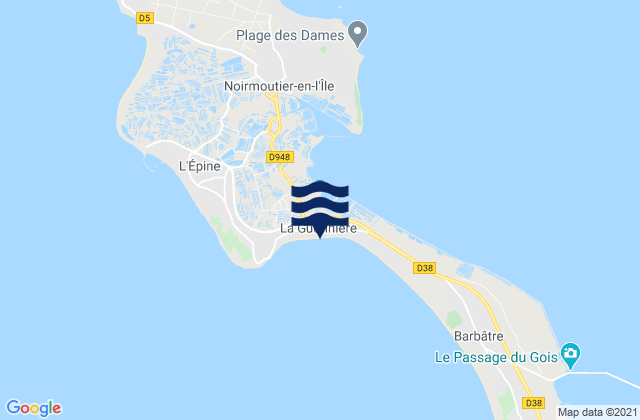 Carte des horaires des marées pour La Guérinière, France