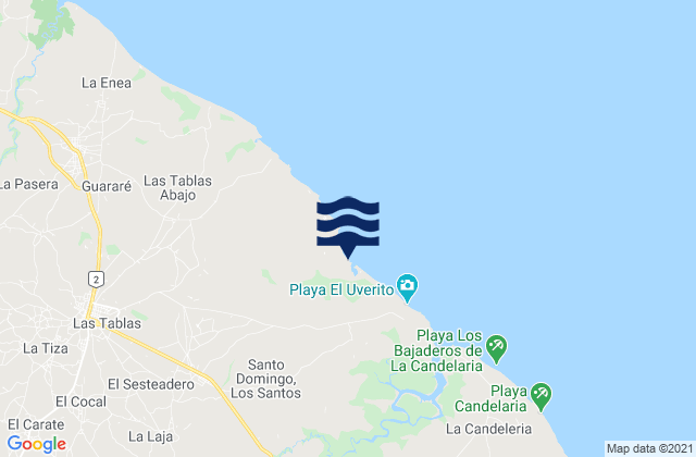 Carte des horaires des marées pour La Laja, Panama
