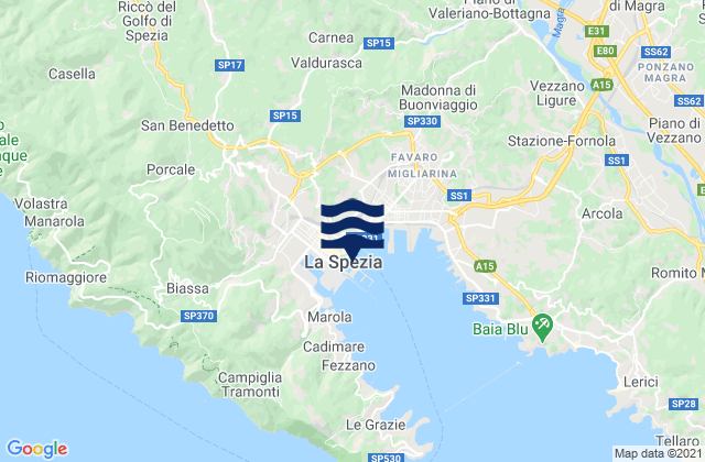 Carte des horaires des marées pour La Spezia, Italy