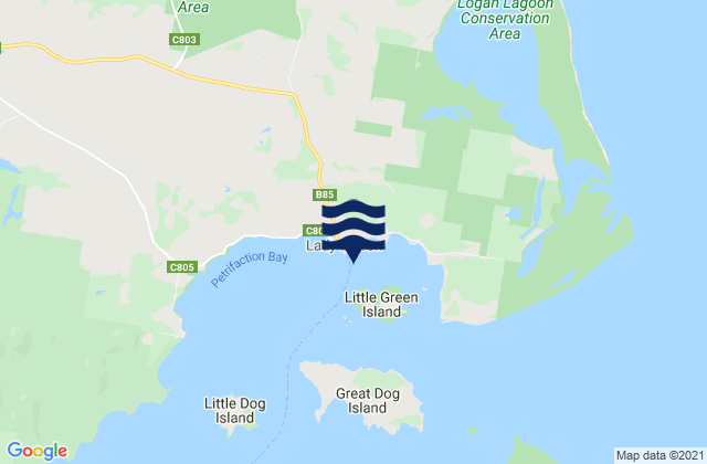 Carte des horaires des marées pour Lady Barron Harbour, Australia