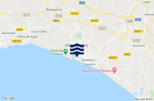 Carte des horaires des marées pour Lage do Pescador, Portugal
