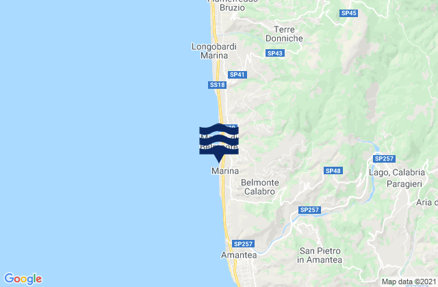 Carte des horaires des marées pour Lago, Italy