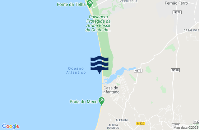 Carte des horaires des marées pour Lagoa de Albufeira, Portugal