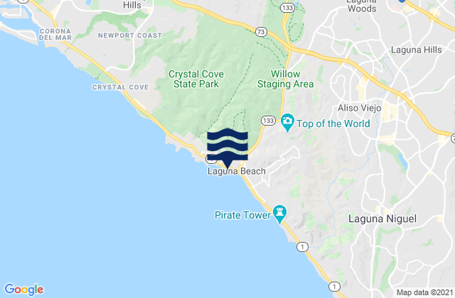 Carte des horaires des marées pour Laguna Beach - Rockpile, United States