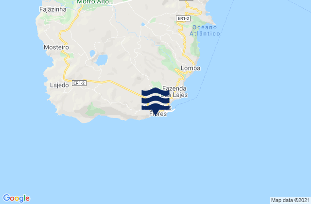 Carte des horaires des marées pour Lajens Flores Island, Portugal