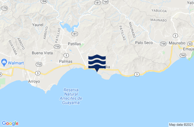 Carte des horaires des marées pour Lamboglia, Puerto Rico