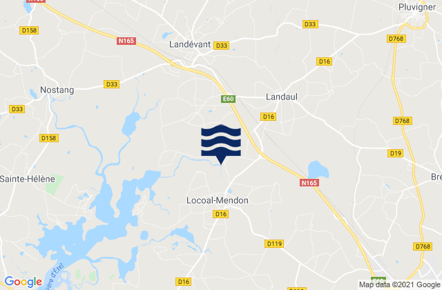Carte des horaires des marées pour Landaul, France