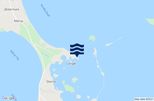 Carte des horaires des marées pour Langør, Denmark