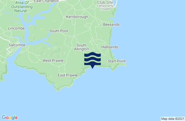 Carte des horaires des marées pour Lannacombe Beach, United Kingdom