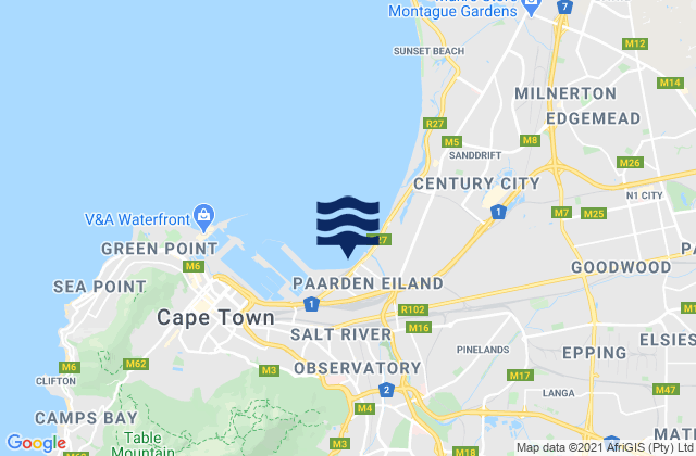 Carte des horaires des marées pour Lansdowne, South Africa