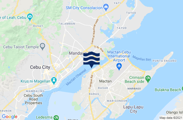 Carte des horaires des marées pour Lapu-Lapu City, Philippines