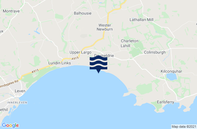 Carte des horaires des marées pour Largo East Beach, United Kingdom