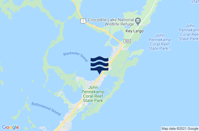 Carte des horaires des marées pour Largo Sound (Key Largo), United States