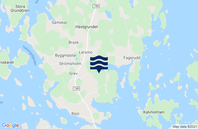 Carte des horaires des marées pour Larsmo, Finland